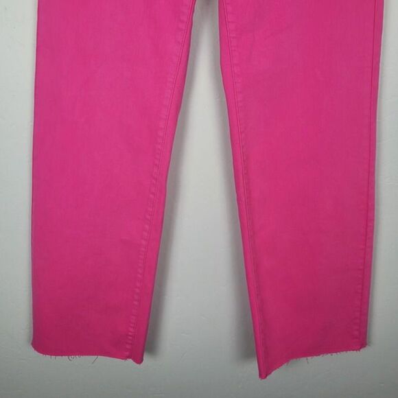 Judy Blue 90's Straight Leg Jeans High Waist Garment Dyed Hot Pink Size 7/28 NWT - Picture 6 of 12